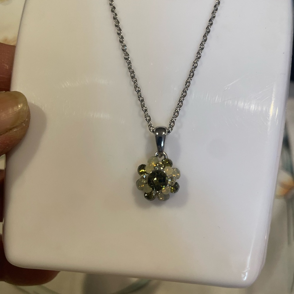 Lia Sophia Silver and Gold Flower Necklace